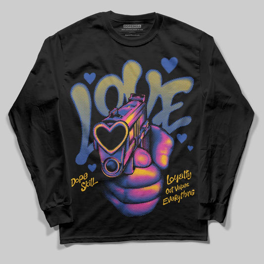 Royal Blue Sneakers DopeSkill Long Sleeve T-Shirt Love Shot Graphic Streetwear - black
