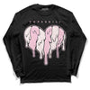 Dunk Low LX Pink Foam DopeSkill Long Sleeve T-Shirt Slime Drip Heart Graphic Streetwear - Black