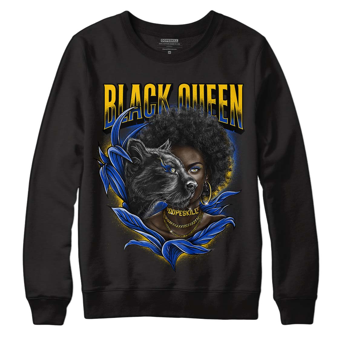 Jordan 14 “Laney” DopeSkill Sweatshirt New Black Queen Graphic Streetwear - Black