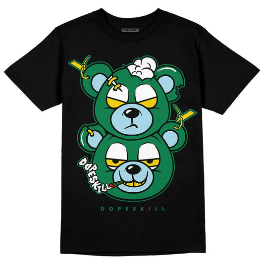 Jordan 5 “Lucky Green” DopeSkill T-Shirt New Double Bear Graphic Streetwear - Black