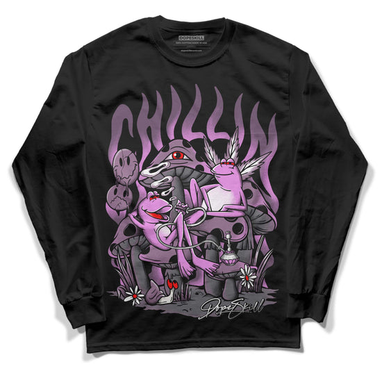 Jordan 2 “Mauve/Off-Noir” DopeSkill Long Sleeve T-Shirt Chillin Graphic Streetwear - Black 