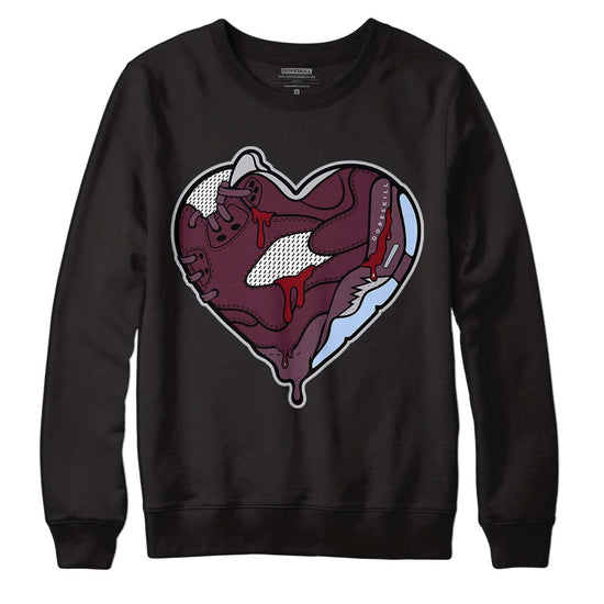 Jordan 5 Retro Burgundy (2023) DopeSkill Sweatshirt Heart Jordan 5 Graphic Streetwear - Black