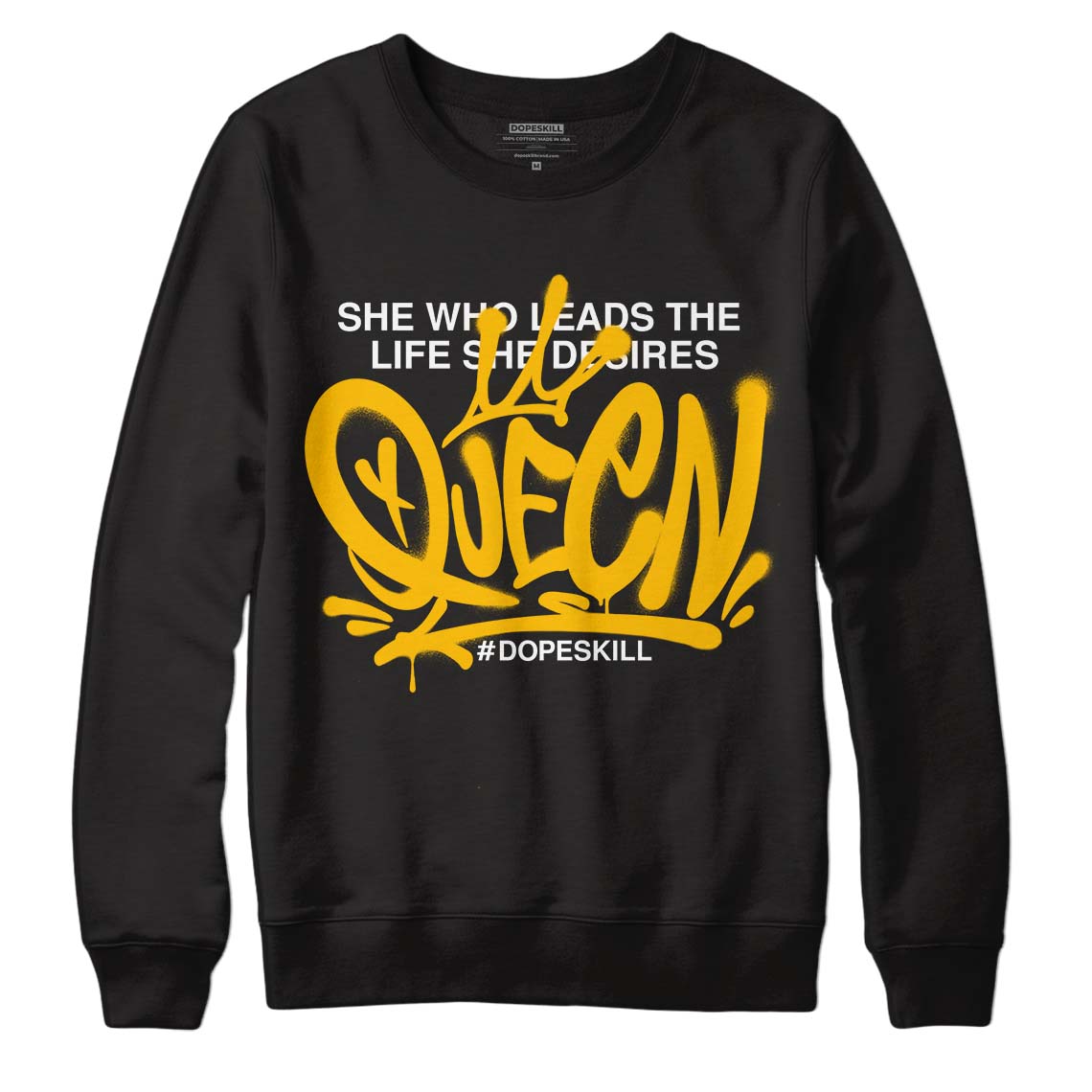 Dunk Yellow Bordeaux DopeSkill Sweatshirt Queen Graphic Streetwear - Black