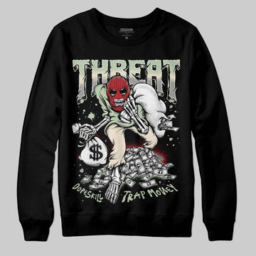 Jordan 4 WMNS “Seafoam” (2025) DopeSkill Sweatshirt Threat Graphic Streetwear - Black