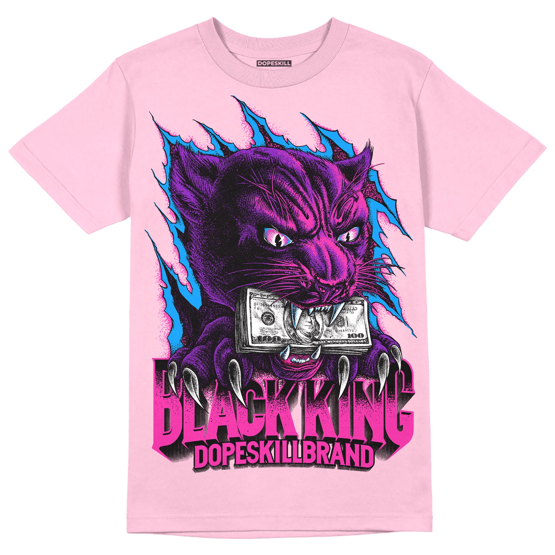 Pink Sneakers DopeSkill Pink T-shirt Black King Graphic Streetwear