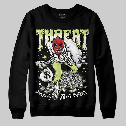 Jordan 5 “Luminous Green” DopeSkill Sweatshirt Threat Graphic Streetwear - black