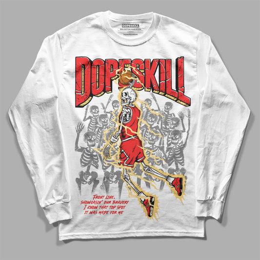 Jordan 5 "Dunk On Mars" DopeSkill Long Sleeve T-Shirt Thunder Dunk Graphic Streetwear - White