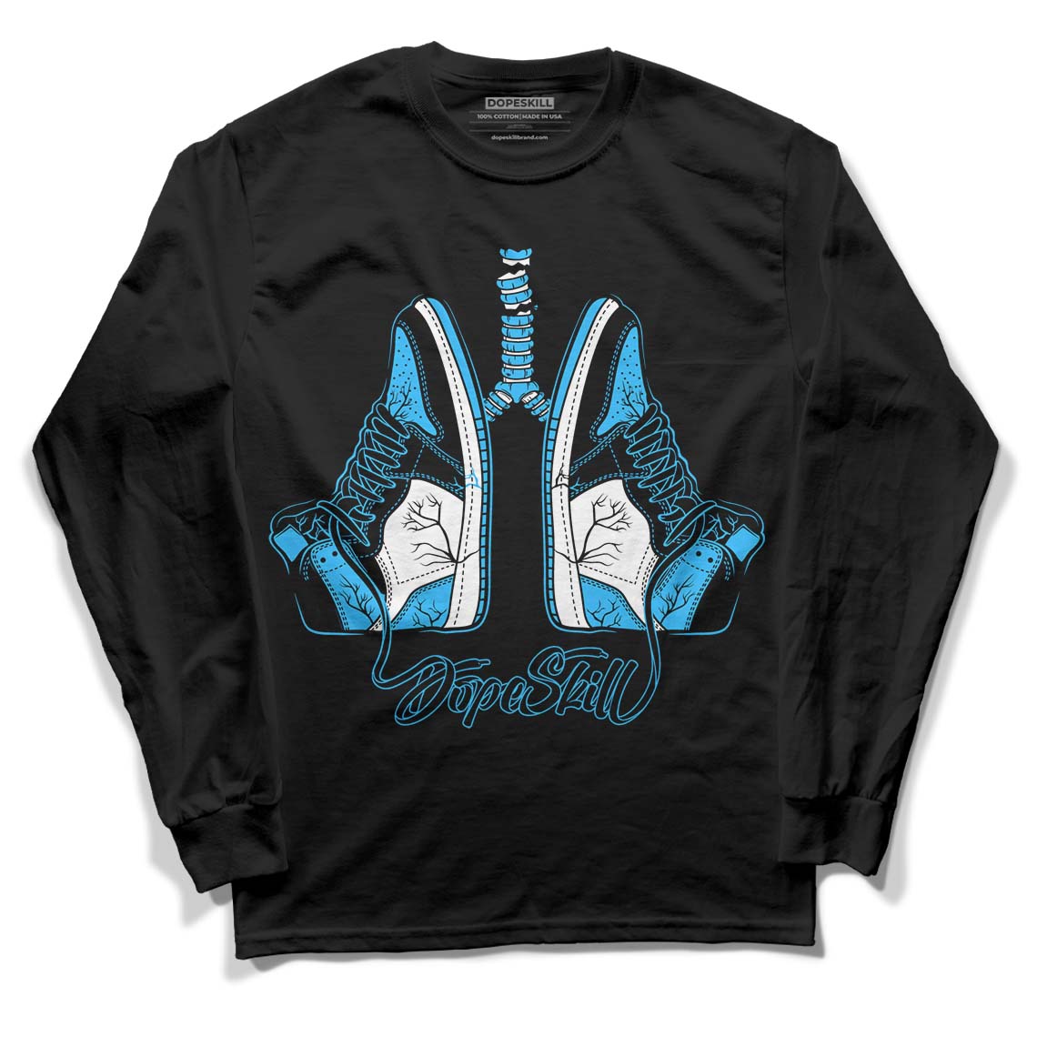 Jordan 1 High Retro OG “University Blue” DopeSkill Long Sleeve T-Shirt Breathe Graphic Streetwear - Black