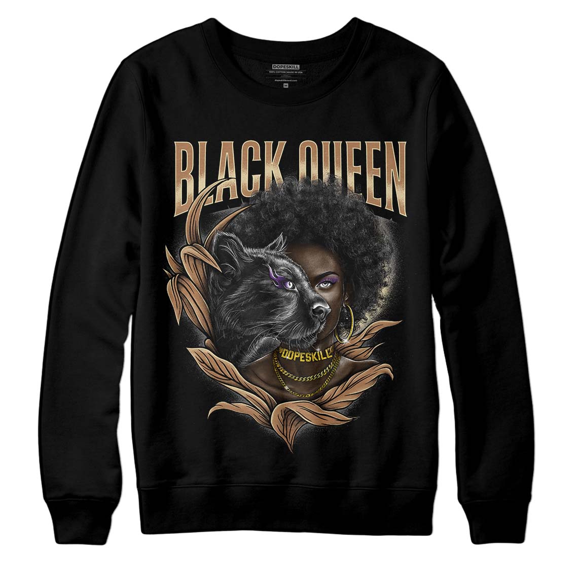 Jordan 6 WMNS Gore-Tex Brown Kelp DopeSkill Sweatshirt New Black Queen Graphic Streetwear - Black