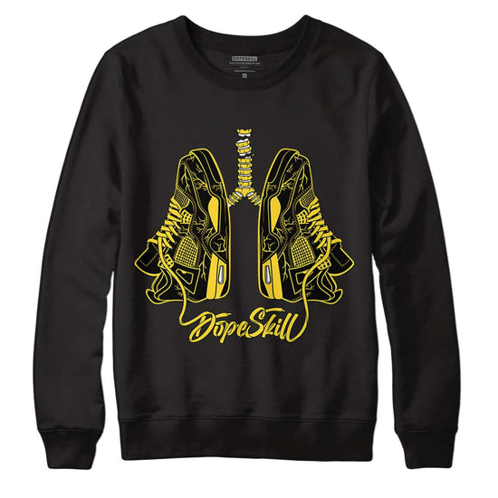 Jordan 4 Tour Yellow Thunder DopeSkill Sweatshirt Breathe Graphic Streetwear - Black