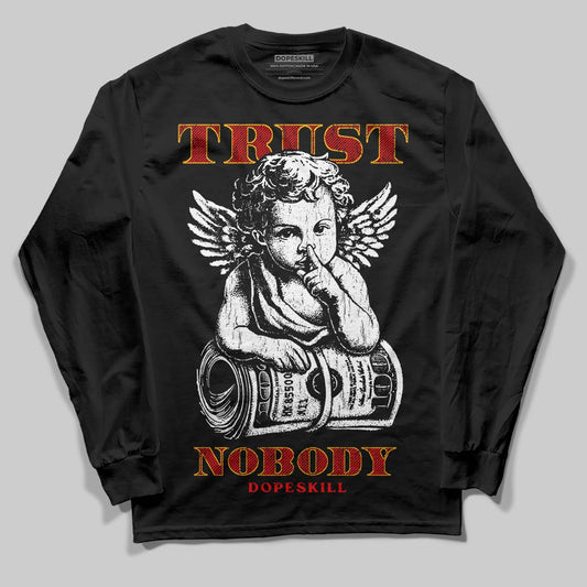 Red Sneakers DopeSkill Long Sleeve T-Shirt Trust Nobody Graphic Streetwear - Black