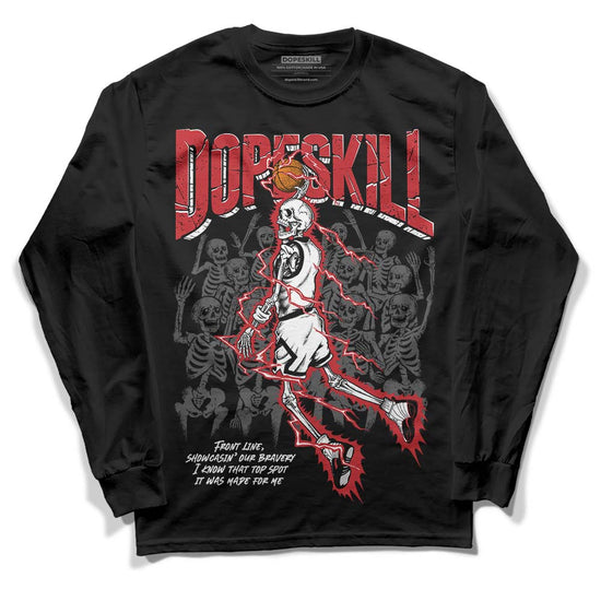 Jordan 12 “Red Taxi” DopeSkill Long Sleeve T-Shirt Thunder Dunk Graphic Streetwear - Black