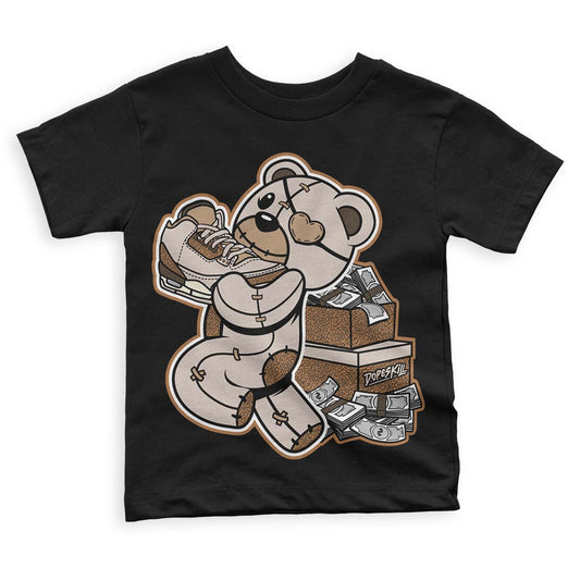 Jordan 3 Retro Palomino DopeSkill Toddler Kids T-shirt Bear Steals Sneaker Graphic Streetwear - Black