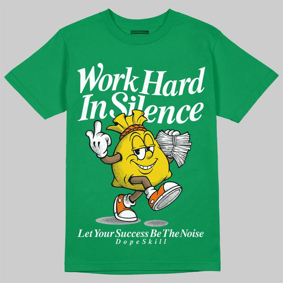 Green Sneakers DopeSkill T-Shirt Work Hard In Silence Graphic Streetwear - Irish Green
