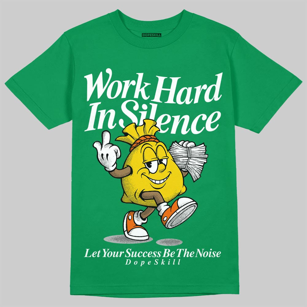 Green Sneakers DopeSkill T-Shirt Work Hard In Silence Graphic Streetwear - Irish Green
