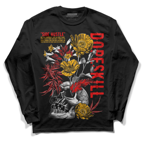 Red Sneakers DopeSkill Long Sleeve T-Shirt Side Hustle Graphic Streetwear - Black