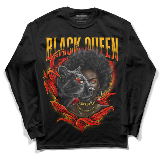 Red Sneakers DopeSkill Long Sleeve T-Shirt New Black Queen Graphic Streetwear - Black