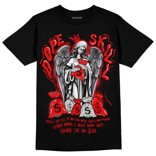 Jordan 12 “Cherry” DopeSkill T-Shirt Angels Graphic Streetwear - Black