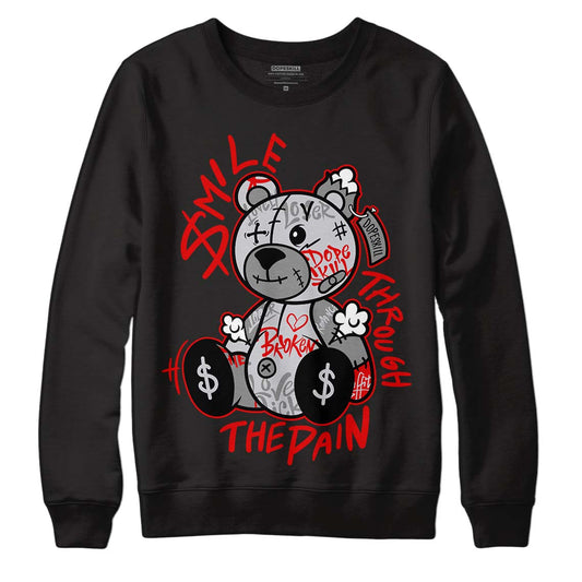 Jordan 2 Retro "Black Cement" DopeSkill Sweatshirt Smile Through The Pain Graphic Streetwear - Black