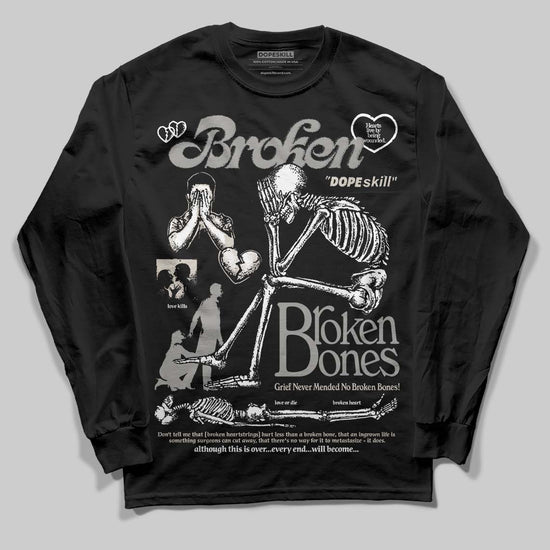 Jordan 3 Retro Pure Money DopeSkill Long Sleeve T-Shirt Broken Bones Graphic Streetwear - Black