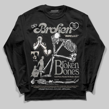 Jordan 3 Retro Pure Money DopeSkill Long Sleeve T-Shirt Broken Bones Graphic Streetwear - Black