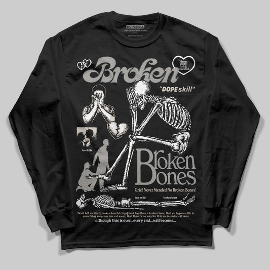 Jordan 3 Retro Pure Money DopeSkill Long Sleeve T-Shirt Broken Bones Graphic Streetwear - Black