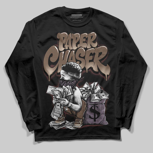 A Ma Maniére x Air Jordan 4 “Dark Mocha” DopeSkill Long Sleeve T-Shirt Paper Chaser Boy Graphic Streetwear - Black