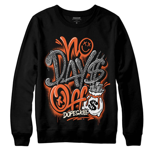 Jordan 3 Georgia Peach DopeSkill Sweatshirt No Days Off Graphic Streetwear - Black