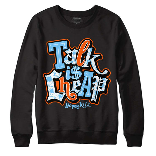 Dunk Low Futura University Blue DopeSkill Sweatshirt Talk Is Chip Graphic Streetwear - Black