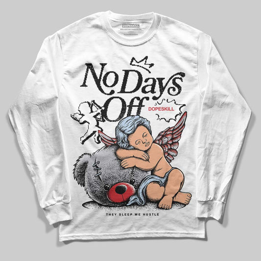 Jordan 5 Retro OG Black Metallic Reimagined DopeSkill Long Sleeve T-Shirt New No Days Off Graphic Streetwear - White