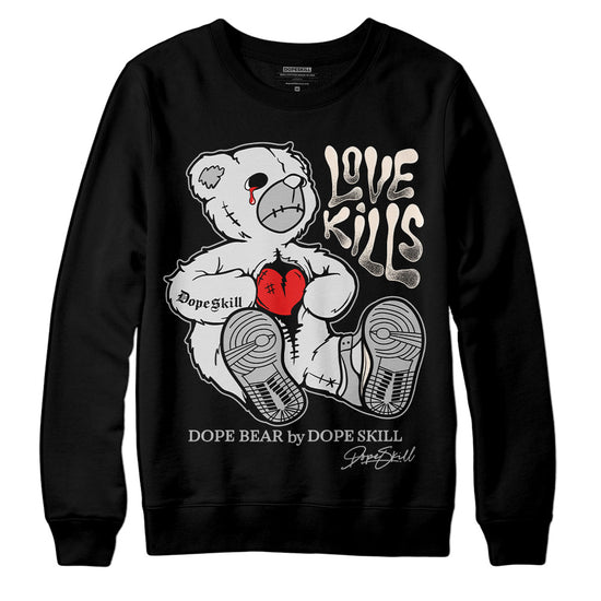 Dunk Low Cool Grey DopeSkill Sweatshirt Love Kills Graphic Streetwear - Black