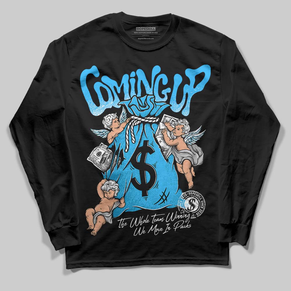 Jordan 2 Low "University Blue" DopeSkill Long Sleeve T-Shirt Money Bag Coming Up Graphic Streetwear - Black