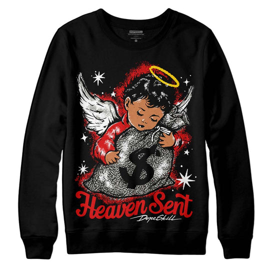 Jordan 3 Fire Red DopeSkill Sweatshirt Heaven Sent Graphic Streetwear - Black