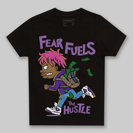 PURPLE Sneakers DopeSkill Toddler Kids T-shirt Fear Fuels The Hustle Graphic Streetwear - Black