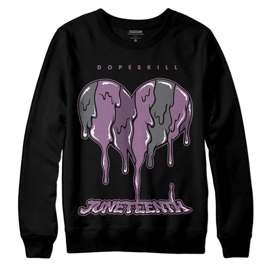 Jordan 2 “Mauve/Off-Noir” DopeSkill Sweatshirt Juneteenth Heart Graphic Streetwear - Black 