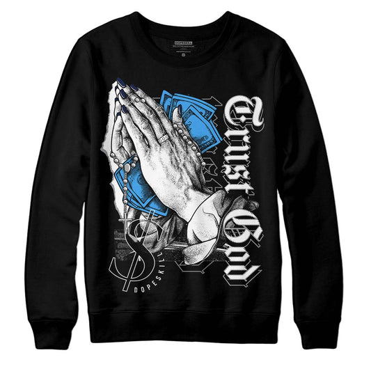 Jordan Spiz’ike Low “White/Obsidian” DopeSkill Sweatshirt Trust God Graphic Streetwear - Black