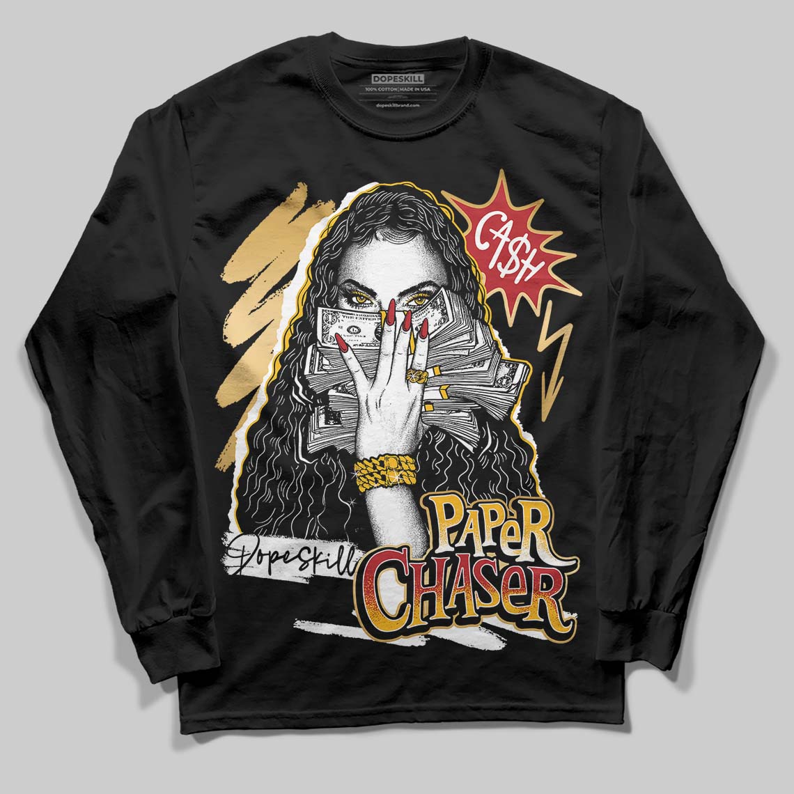 Jordan 12 Retro 'Taxi' 2025 DopeSkill Long Sleeve T-Shirt NPC Graphic Streetwear - Black