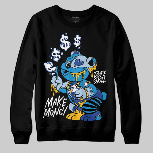 Royal Blue Sneakers DopeSkill Sweatshirt Make Money Graphic Streetwear - Black