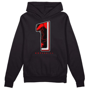  Jordan 1 Retro High OG "Satin Bred" DopeSkill Hoodie Sweatshirt No.1 Graphic Streetwear - Black