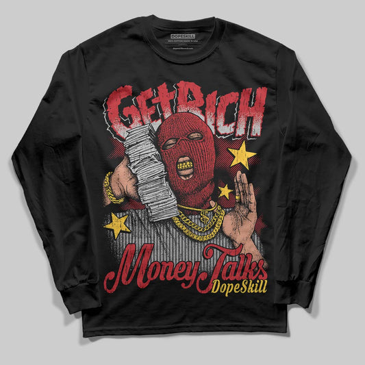 Jordan 14 Retro Ferrari (2025) DopeSkill Long Sleeve T-Shirt Get Rich Graphic Streetwear - Black