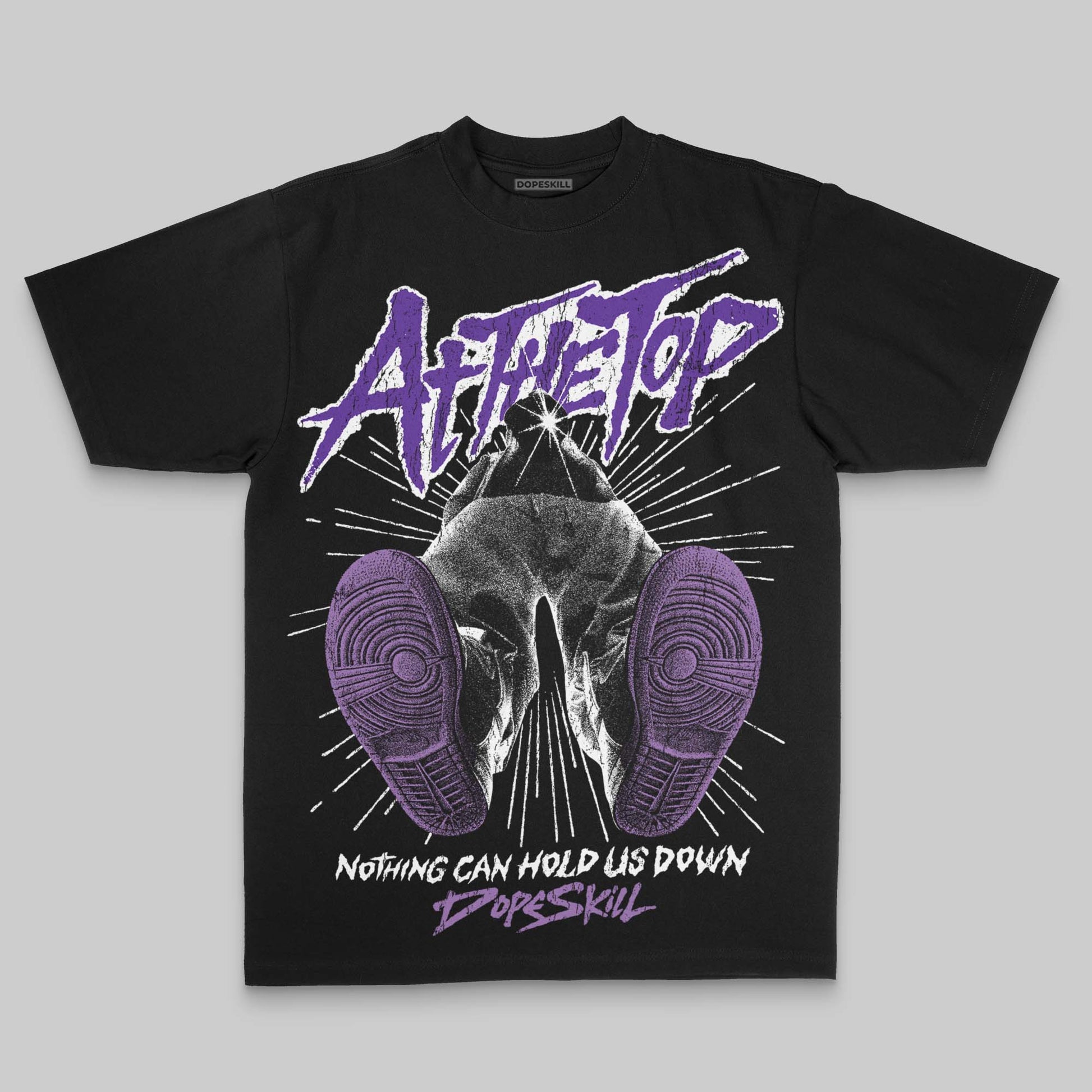 Purple Oversize Print Nothing Can Hold US Down DopeSkill Graphic Premium T-shirt Streetwear - black