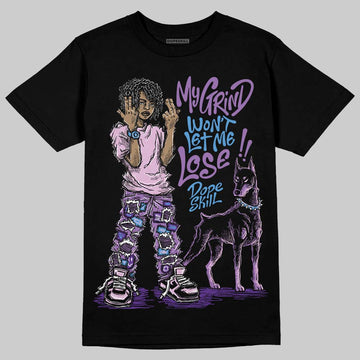 PURPLE Sneakers DopeSkill T-Shirt My Grind Won't Let Me Lose Graphic Streetwear - Black