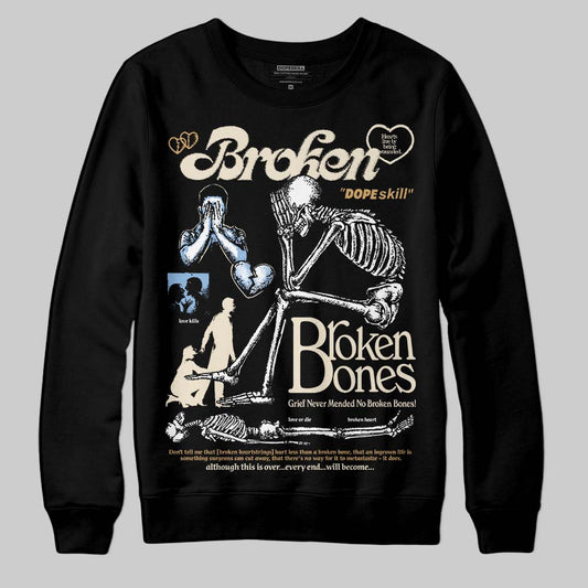 Nike Air Diamond Turf Must Be the Money DopeSkill Sweatshirt Broken Bones Graphic Streetwear - Black
