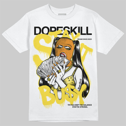 Jordan 11 Low 'Yellow Snakeskin' DopeSkill T-shirt Stay It Busy Graphic Streetwear - White