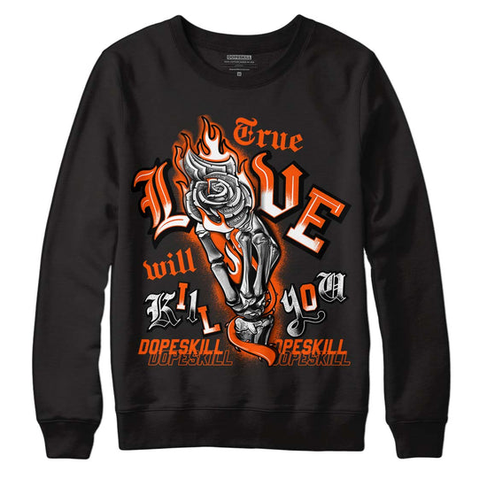 MSCHF Super Normal 2 Orange Milk DopeSkill Sweatshirt True Love Will Kill You Graphic Streetwear - Black