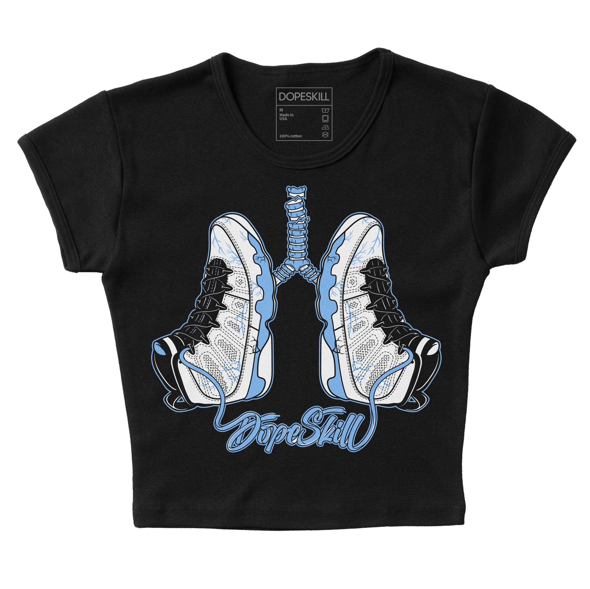 Jordan 9 Powder Blue DopeSkill Women's Crop Top Breathe Graphic Streetwear - Black