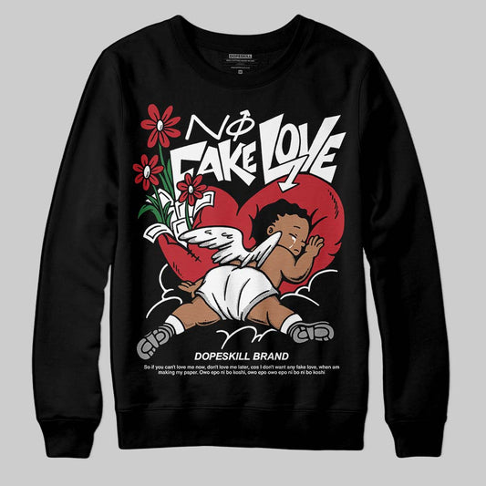 Jordan 14 Retro ‘Black Toe’ DopeSkill Sweatshirt No Fake Love Graphic Streetwear - Black