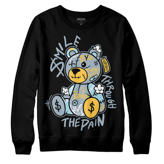 Jordan 13 “Blue Grey” DopeSkill Sweatshirt Smile Through The Pain Graphic Streetwear - Black