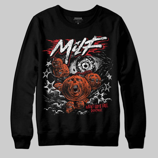 Jordan 3 Fire Red DopeSkill Sweatshirt MILF Graphic Streetwear - Black