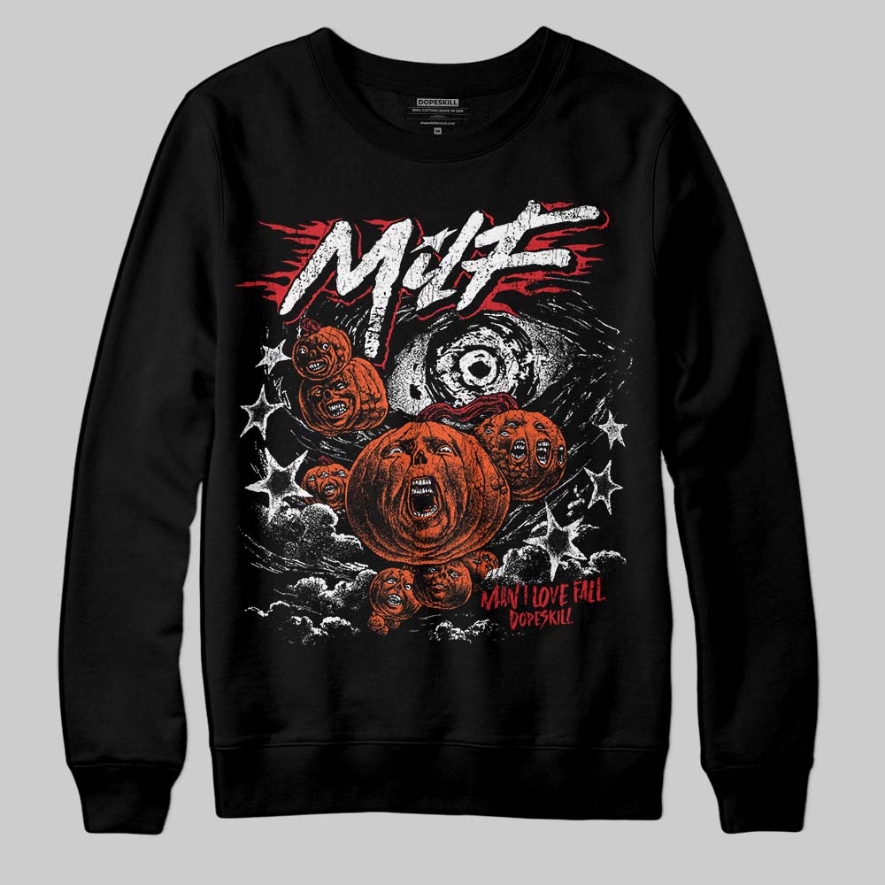 Jordan 3 Fire Red DopeSkill Sweatshirt MILF Graphic Streetwear - Black